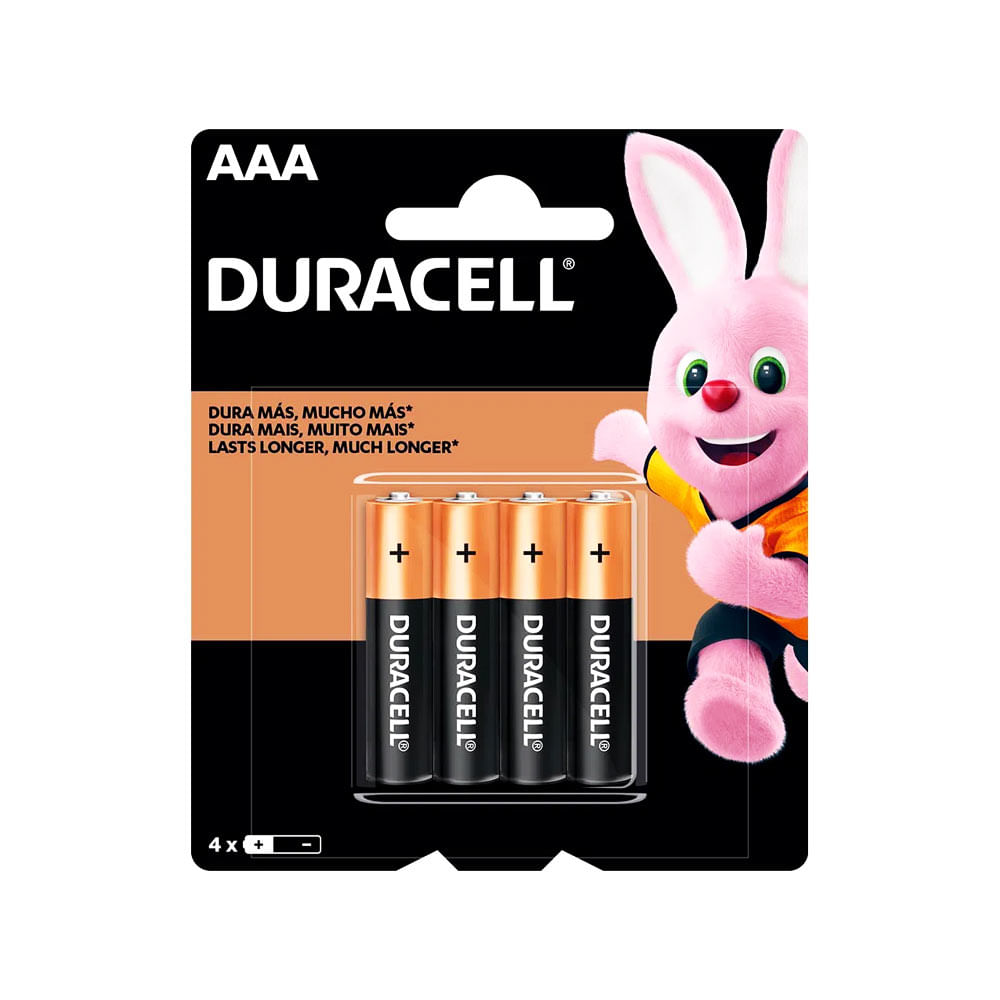 Liqui - Duracell Pilas Alcalinas AAA de Larga Duración - Pack de 4
