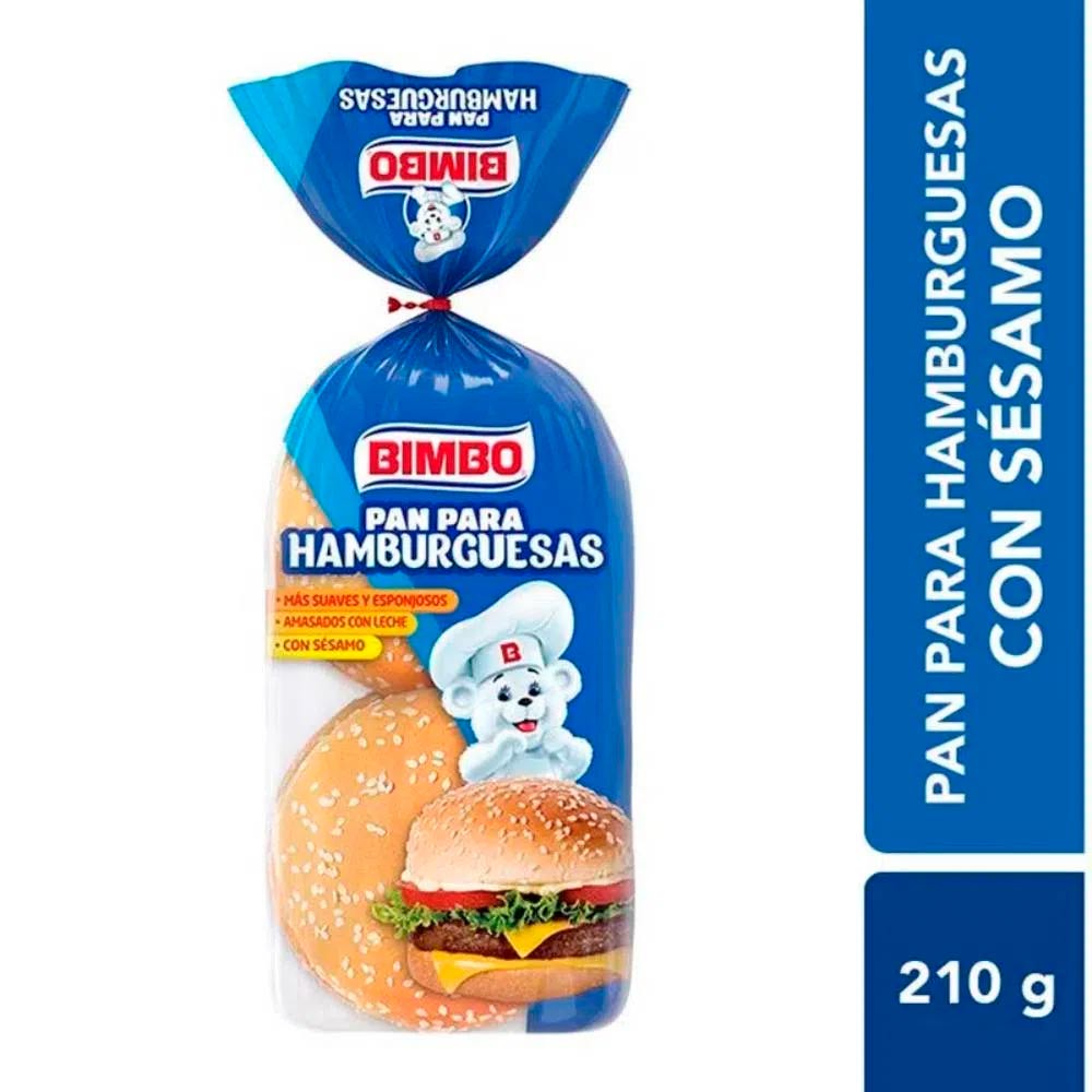 Pan Bimbo Pan hamburguesa Con sesamo x 210 Grs