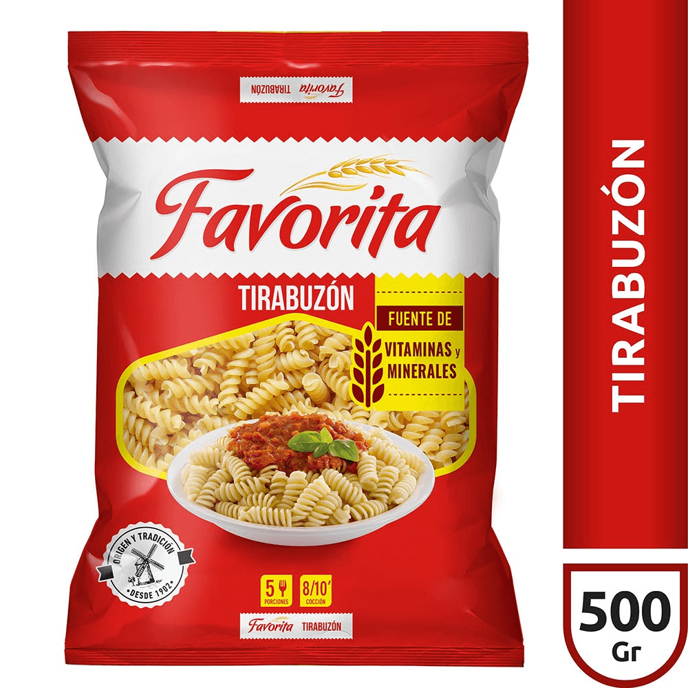 Fideos Tirabuzon Favorita 500 Gr