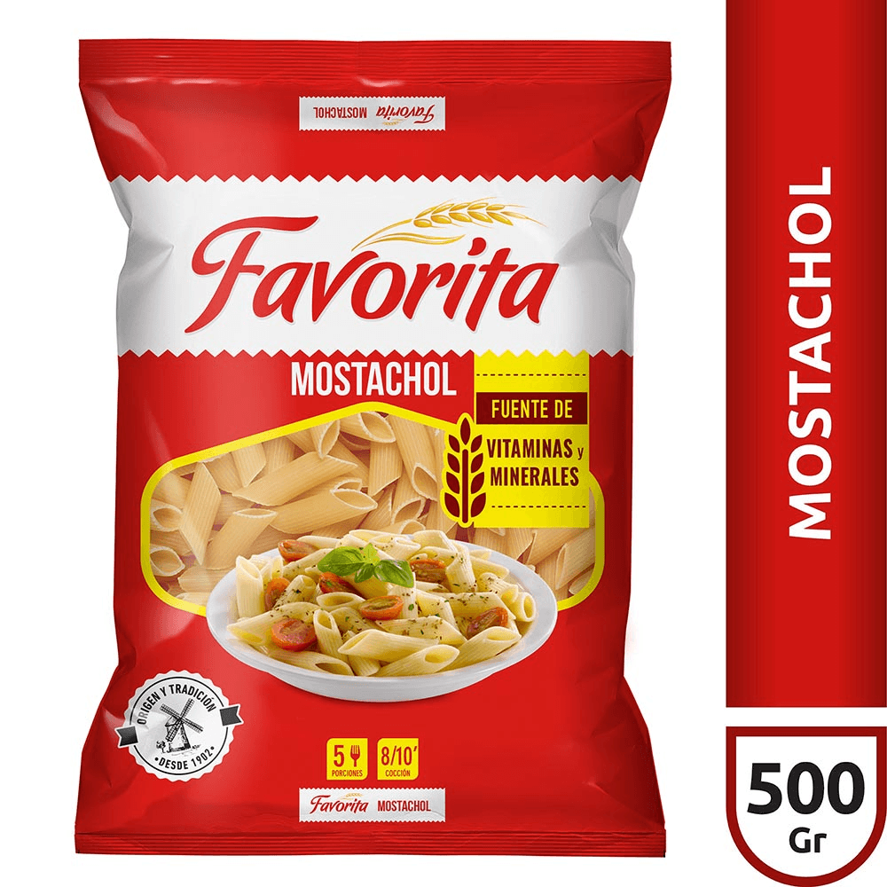 Fideos Mostachol Favorita 500 Gr