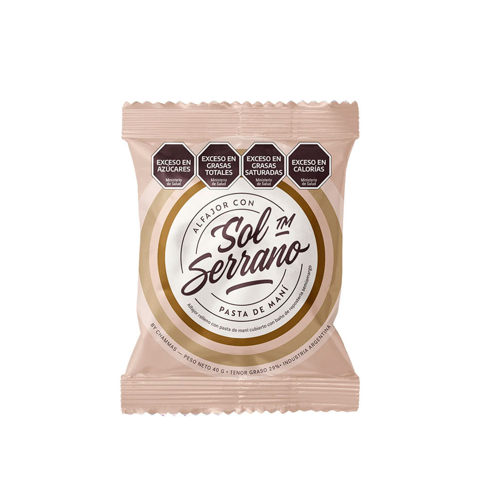 Alfajor Pasta De Mani Sol Serrnao 40 Gr - arcordiezb2c